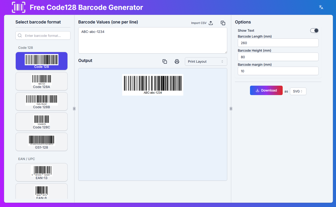 Free Barcode Generator